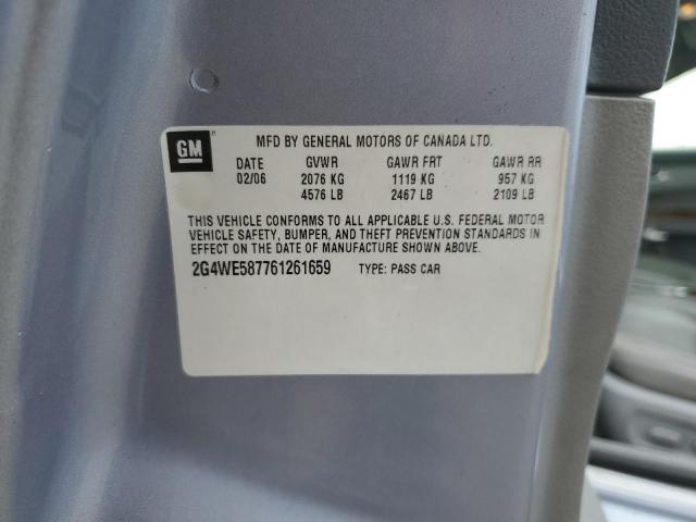 2G4WE587761261659 - 2006 BUICK LACROSSE CXS SILVER photo 12