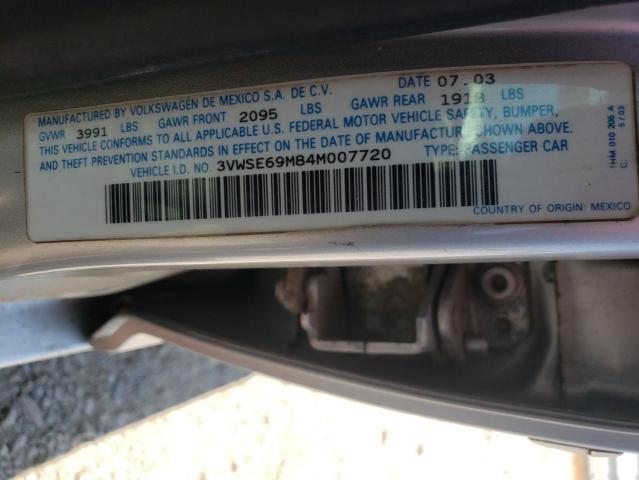 3VWSE69M84M007720 - 2004 VOLKSWAGEN JETTA GLS SILVER photo 12