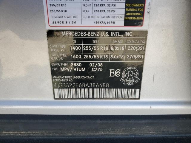 4JGBB22E68A386688 - 2008 MERCEDES-BENZ ML 320 CDI SILVER photo 13
