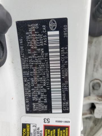 4T1T31AK0PU047716 - 2023 TOYOTA CAMRY SE NIGHT SHADE WHITE photo 12