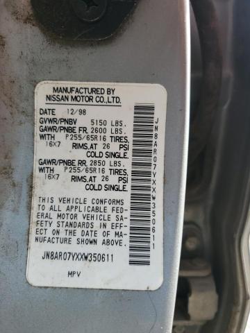 JN8AR07YXXW350611 - 1999 NISSAN PATHFINDER LE 银色 照片 13