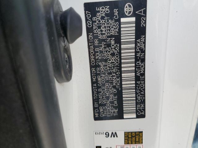 JTKDE167170207562 - 2007 TOYOTA SCION TC 白色 照片 13