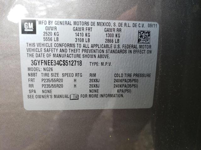 3GYFNEE34CS512718 - 2012 CADILLAC SRX PERFORMANCE COLLECTION ყავისფერი ფოტო 13