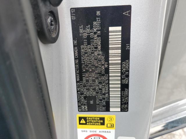 2T2BK1BA9DC167852 - 2013 LEXUS RX 350 BASE SILVER photo 12