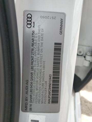 WAUF3AFC9HN012443 - 2017 AUDI A6 COMPETITION PRESTIGE WHITE photo 13