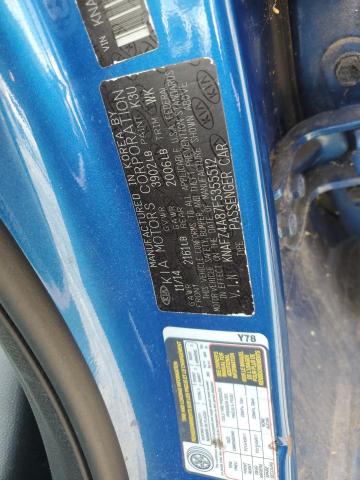 KNAFZ4A87F5355512 - 2015 KIA FORTE EX BLUE photo 12