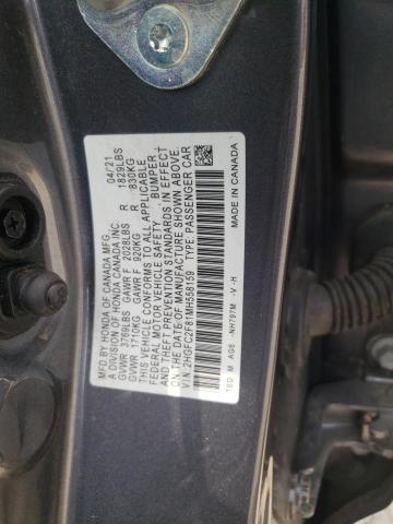 2HGFC2F81MH558159 - 2021 HONDA CIVIC SPORT 灰色 照片 12