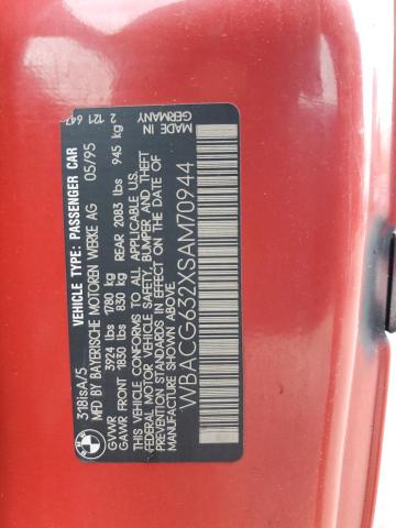 WBACG632XSAM70944 - 1995 BMW 318 TI AUTOMATIC RED photo 12