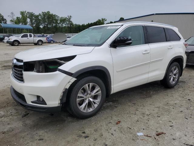 5TDKKRFH0FS109391 - 2015 TOYOTA HIGHLANDER XLE WHITE photo 1