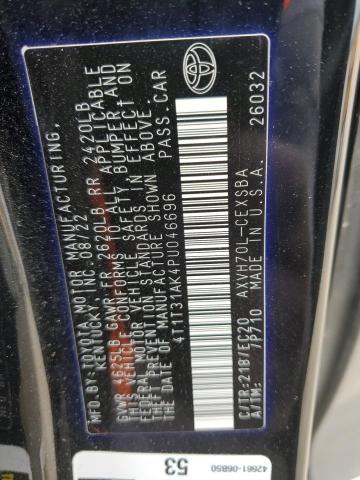 4T1T31AK4PU046696 - 2023 TOYOTA CAMRY SE NIGHT SHADE BLACK photo 12