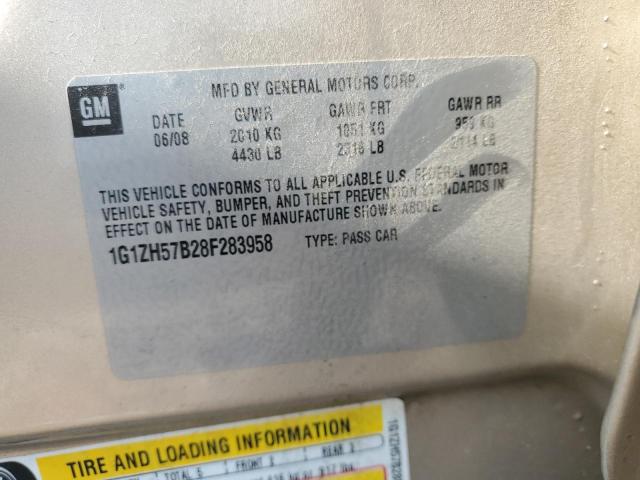 1G1ZH57B28F283958 - 2008 CHEVROLET MALIBU 1LT 棕色 照片 10