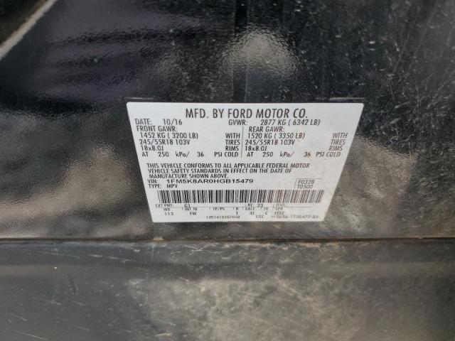 1FM5K8AR0HGB15479 - 2017 FORD EXPLORER POLICE INTERCEPTOR BLACK photo 12