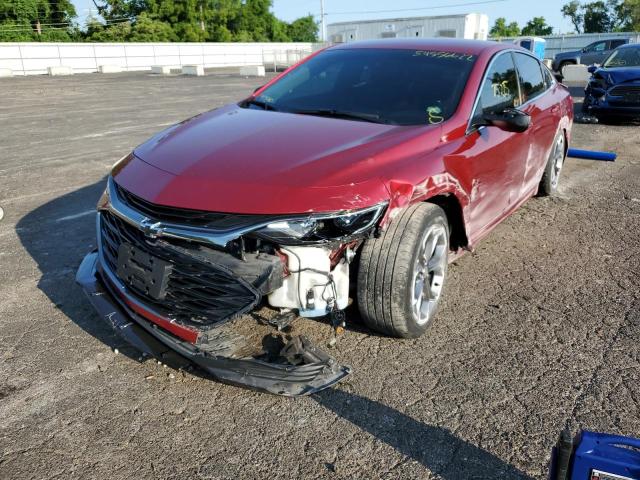 1G1ZG5ST4KF208740 - 2019 CHEVROLET MALIBU RS RED photo 2