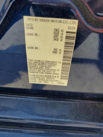 1N4BL4CVXKN328343 - 2019 NISSAN ALTIMA SR BLUE photo 13