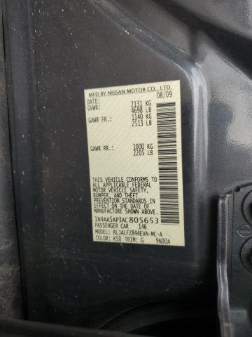 1N4AA5AP3AC805653 - 2010 NISSAN MAXIMA S GRAY photo 12