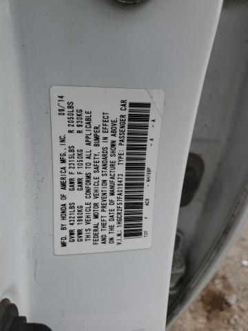 1HGCR2F57FA019473 - 2015 HONDA ACCORD SPORT WHITE photo 12