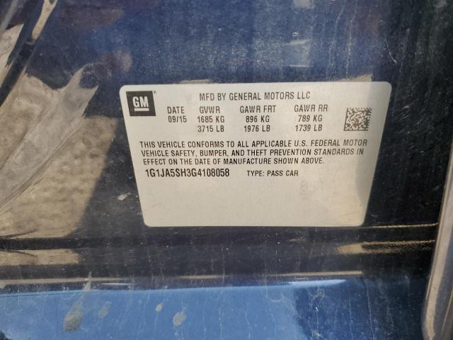 1G1JA5SH3G4108058 - 2016 CHEVROLET SONIC LS Mavi foto 12