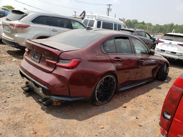WBS43AY07NFN09759 - 2022 BMW M3 COMPETITION BURGUNDY photo 3