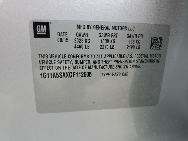 1G11A5SAXGF112695 - 2016 CHEVROLET MALIBU LIM LS ვერცხლისფერი ფოტო 12