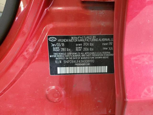 5NPD84LF4JH308990 - 2018 HYUNDAI ELANTRA SEL RED photo 13