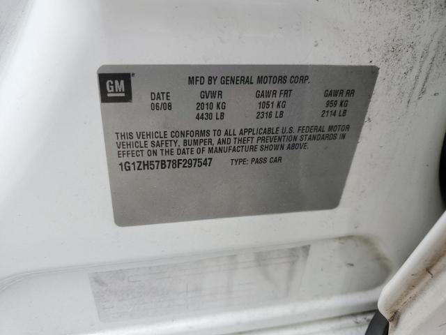 1G1ZH57B78F297547 - 2008 CHEVROLET MALIBU 1LT 白色 照片 12