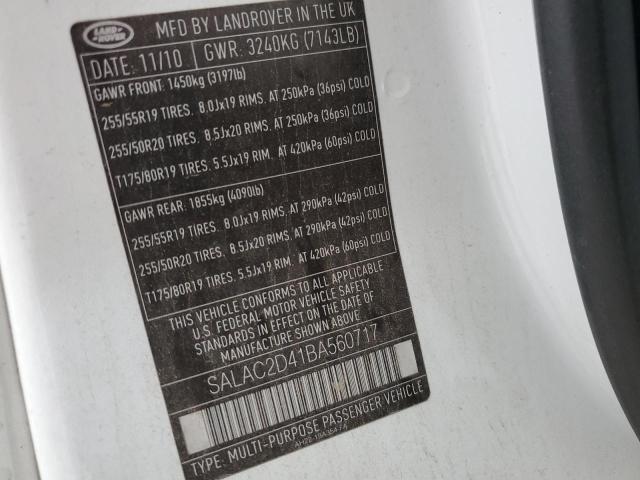 SALAC2D41BA560717 - 2011 LAND ROVER LR4 თეთრი ფოტო 12