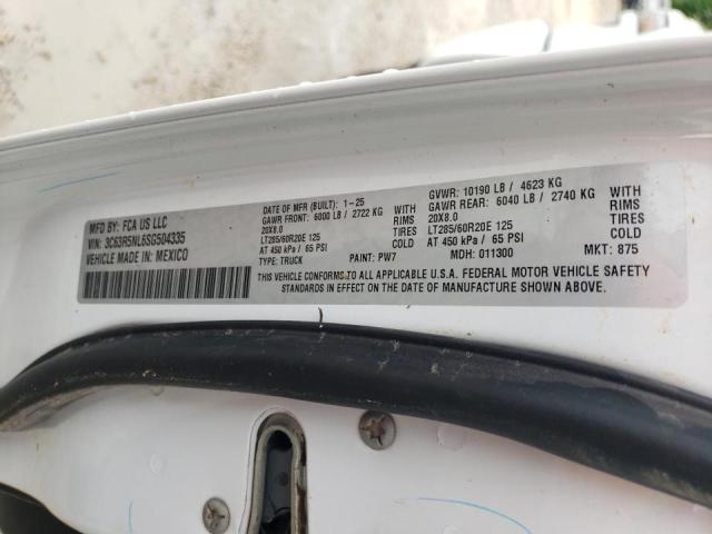 3C63R5NL6SG504335 - 2025 RAM 2500 LARAMIE თეთრი ფოტო 12