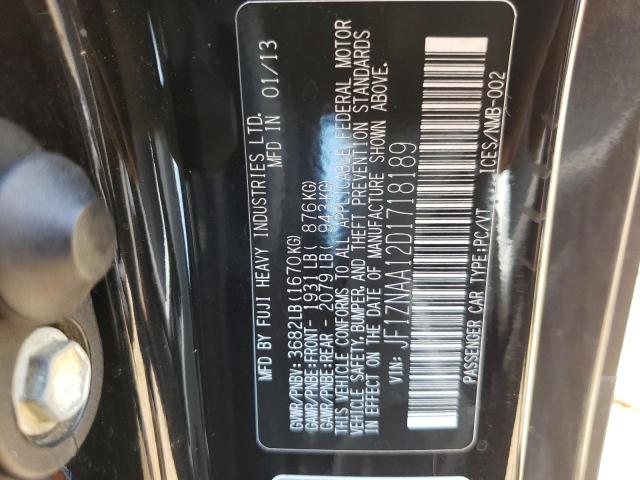 JF1ZNAA12D1718189 - 2013 TOYOTA SCION FR-S 黑色 照片 10