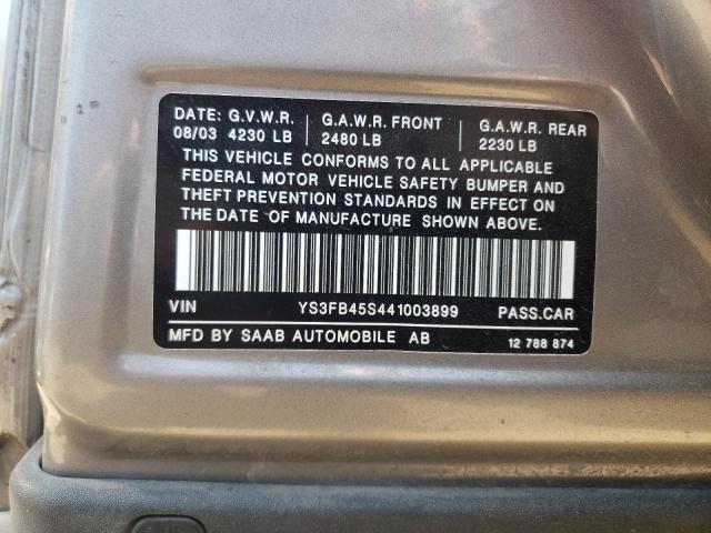 YS3FD45Y241027391 - 2004 SAAB 9-3 LINEAR ARC GRAY photo 13