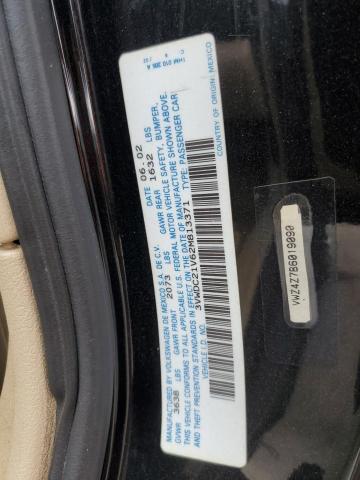 3VWDC21V62M813371 - 2002 VOLKSWAGEN CABRIO GLX 黑色 照片 12