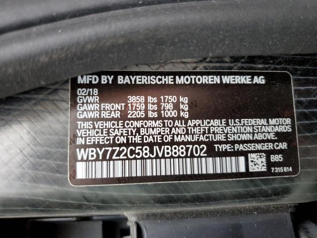 WBY7Z2C58JVB88702 - 2018 BMW I3 BEV WHITE photo 12