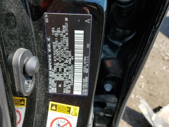 5TDJKRFH4ES025035 - 2014 TOYOTA HIGHLANDER XLE BLACK photo 12