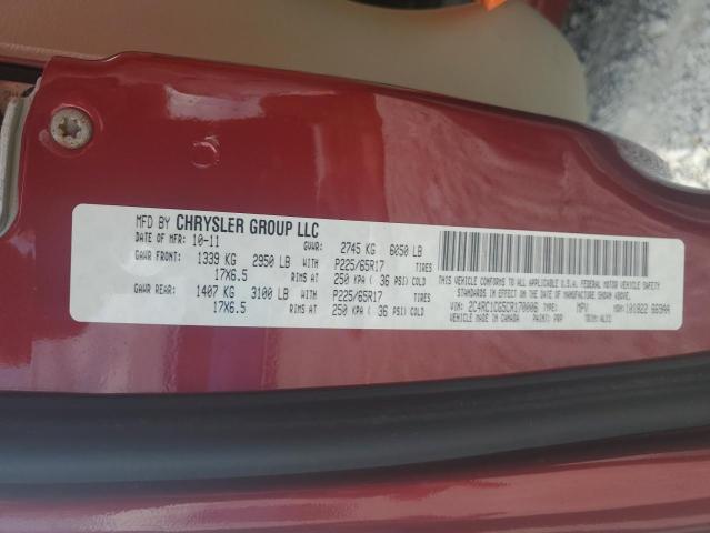 2C4RC1CG5CR170006 - 2012 CHRYSLER TOWN & COU TOURING L RED photo 13