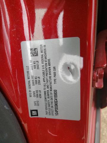 1G4PS5SK6C4155830 - 2012 BUICK VERANO RED photo 12