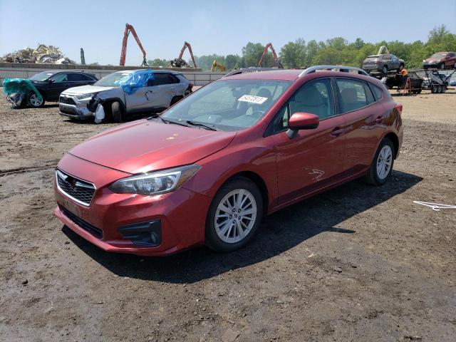 4S3GTAD62H3721991 - 2017 SUBARU IMPREZA PREMIUM PLUS RED photo 1