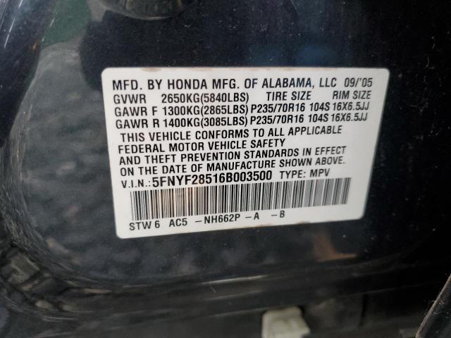 5FNYF28516B003500 - 2006 HONDA PILOT EX GRAY photo 14