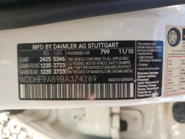 WDDHF9AB9BA374289 - 2011 MERCEDES-BENZ E 550 4MATIC WHITE photo 12