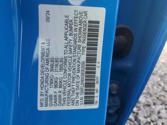 19XFL2H8XSE002095 - 2025 HONDA CIVIC SPORT ლურჯი ფოტო 12