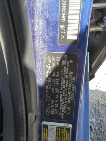 KMHCN46C89U338237 - 2009 HYUNDAI ACCENT GLS BLUE photo 12