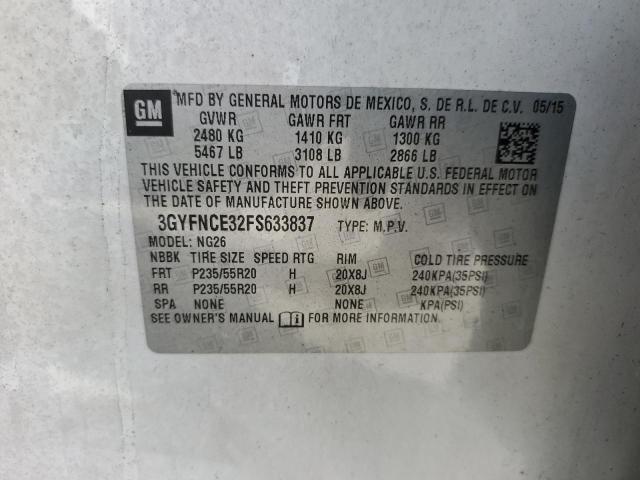 3GYFNCE32FS633837 - 2015 CADILLAC SRX PERFORMANCE COLLECTION Ақ фото 13