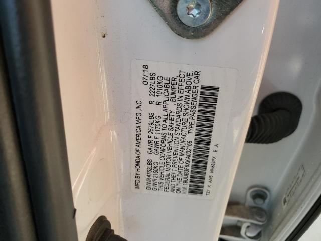 19UUB3F6XKA002166 - 2019 ACURA TLX TECHNOLOGY WHITE photo 12