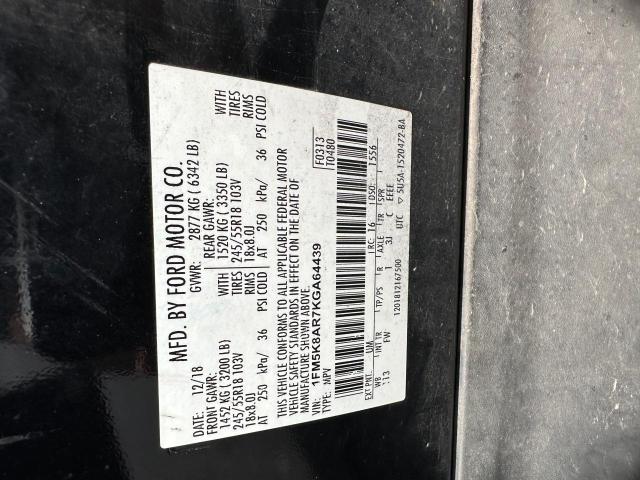 1FM5K8AR7KGA64439 - 2019 FORD EXPLORER POLICE INTERCEPTOR 黑色 照片 10