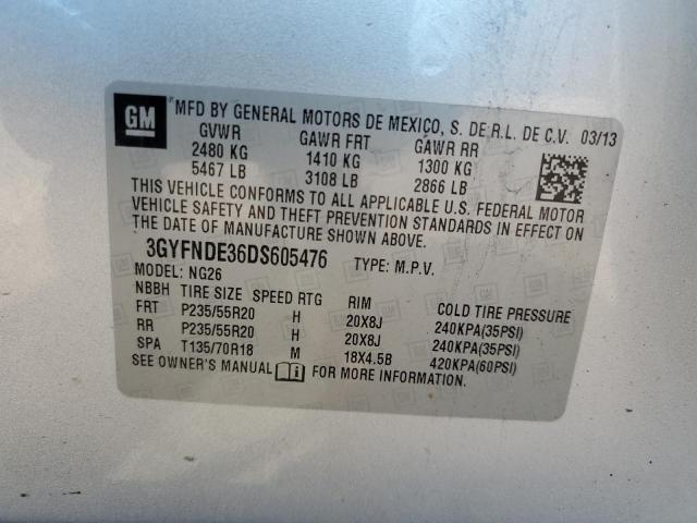 3GYFNDE36DS605476 - 2013 CADILLAC SRX PERFORMANCE COLLECTION Күміс фото 13