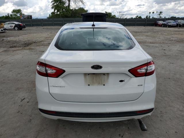 1FA6P0H74G5129868 - 2016 FORD FUSION SE WHITE photo 6