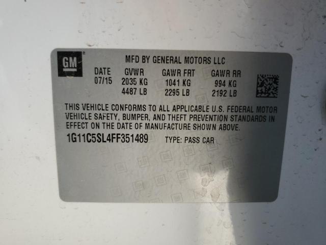 1G11C5SL4FF351489 - 2015 CHEVROLET MALIBU 1LT WHITE photo 12