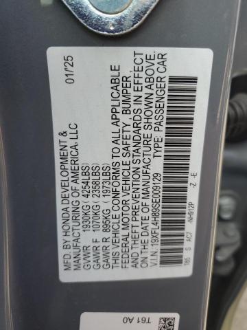 19XFL4H89SE009129 - 2025 HONDA CIVIC SPORT ნაცრისფერი ფოტო 12