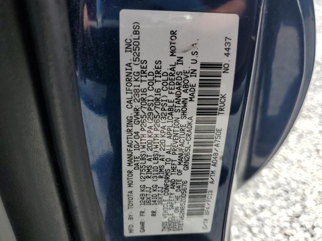 5TETU62N85Z005676 - 2005 TOYOTA TACOMA PRERUNNER ACCESS CAB BLUE photo 12