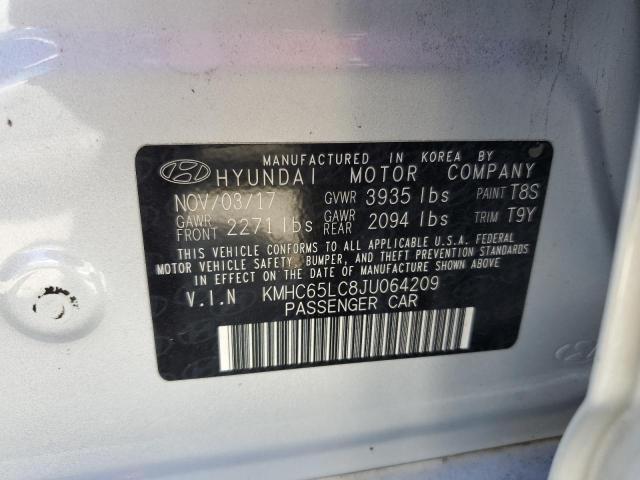 KMHC65LC8JU064209 - 2018 HYUNDAI IONIQ BLUE SILVER photo 13