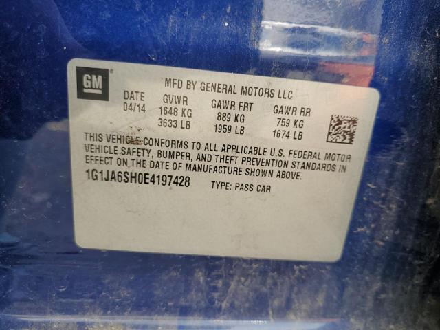 1G1JA6SH0E4197428 - 2014 CHEVROLET SONIC LS 蓝色 照片 12