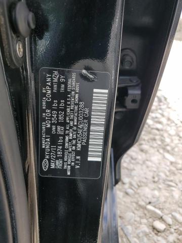 KMHCU5AE4CU003288 - 2012 HYUNDAI ACCENT GLS BLACK photo 12